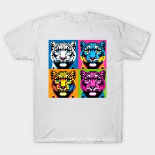 Pop Art Snow Leopard Tee - Cool Wildlife Statement T-Shirt